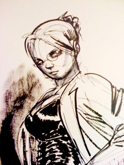 detail of sketch by Tony Akins