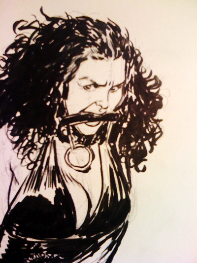 detail of sketch by Tony Akins