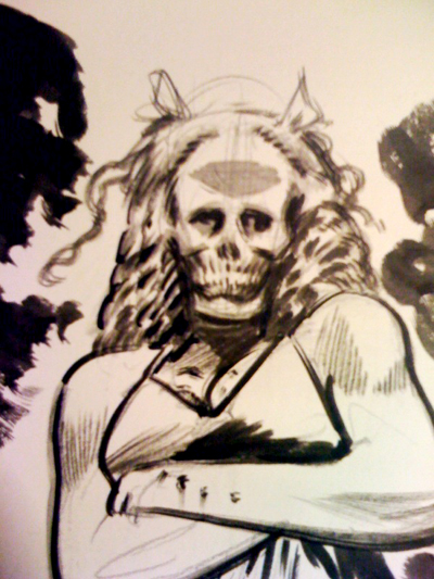 detail of sketch by Tony Akins